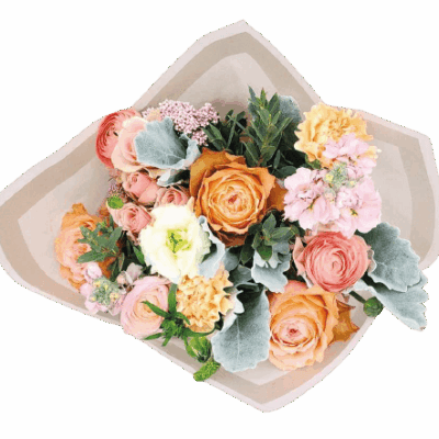 Peach Rain Bouquet